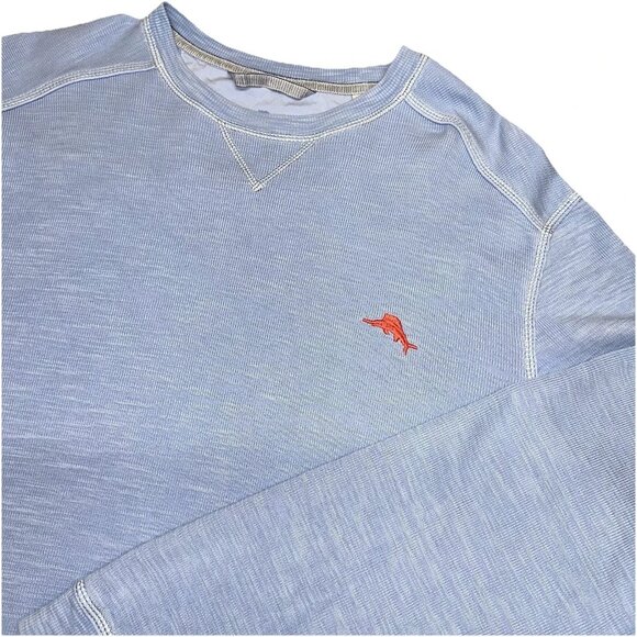 Tommy Bahama Tobago Bay Crewneck Sweatshirt Men’s Small Light Sky Blue Pullover - Picture 2 of 6